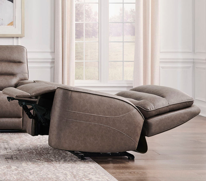 Pair of Parker Living Lawson Zero Gravity Power Recliner chairs in Sydney Brunette with plush upholstery and modern design.