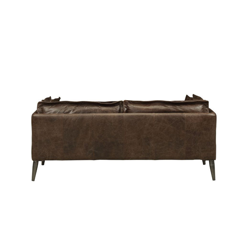 Porchester - Loveseat - Distress Chocolate Top Grain Leather - R&R Furniture Gallery (Fountain Valley, CA)