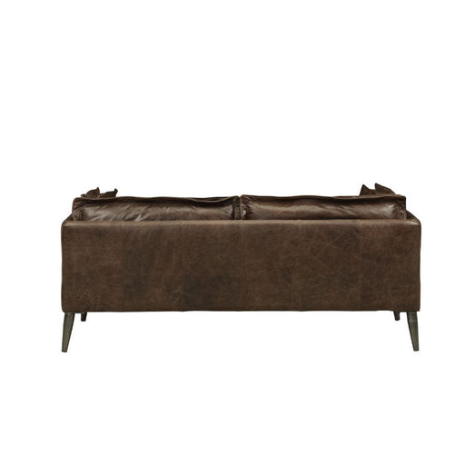 Porchester - Loveseat - Distress Chocolate Top Grain Leather - R&R Furniture Gallery (Fountain Valley, CA)
