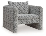 Kenbell - Accent Chair - Black / White - R&R Furniture Gallery (Fountain Valley, CA)
