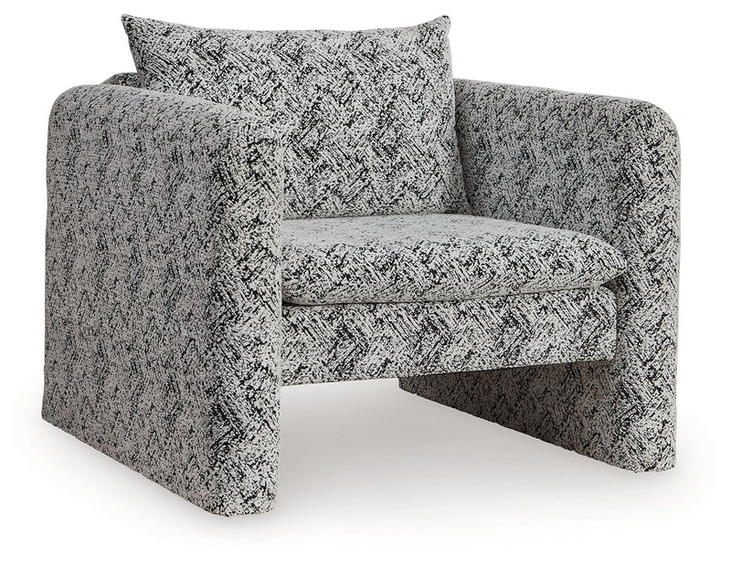 Kenbell - Accent Chair - Black / White - R&R Furniture Gallery (Fountain Valley, CA)