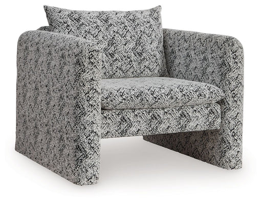 Kenbell - Accent Chair - Black / White - R&R Furniture Gallery (Fountain Valley, CA)