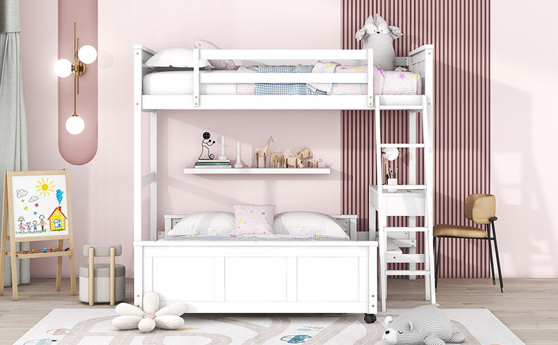 Full Over Full Bunk Bed With Desk - R&R Furniture Gallery (Fountain Valley, CA)