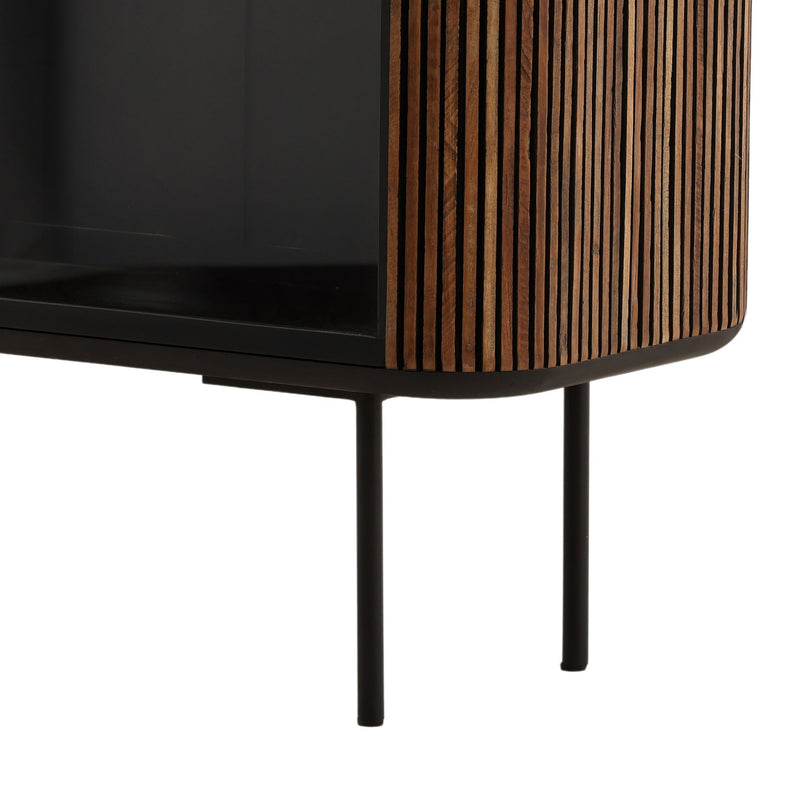 Dabney - Glass Cabinet - Natural And Black