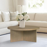 Round Coffee Table With Solid Veneer Top - R&R Furniture Gallery (Fountain Valley, CA)