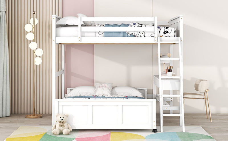 Full Over Full Bunk Bed With Desk - R&R Furniture Gallery (Fountain Valley, CA)