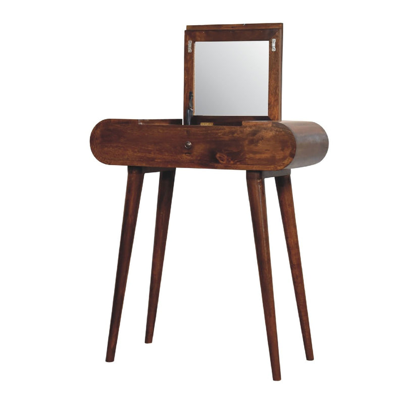 Mini Round Fold Vanity - Chestnut - R&R Furniture Gallery (Fountain Valley, CA)