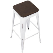 Lumi Source Oregon contemporary barstool set of 2 with sleek modern design and wooden legs, perfect for kitchen or bar area.