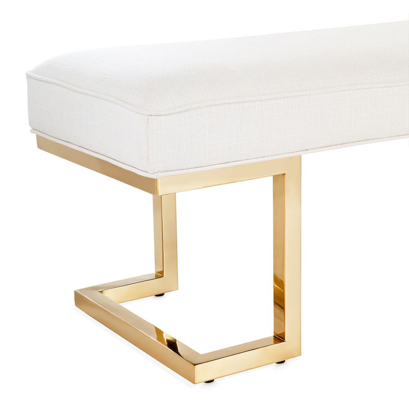 Belmont Place - Bed Bench - White / Gold - R&R Furniture Gallery (Fountain Valley, CA)