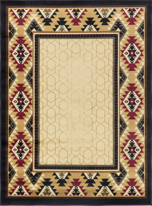 Tribes - 5'3" X 7'3" Polypropylene, Southwest Area Rug - Cream - R&R Furniture Gallery (Fountain Valley, CA)