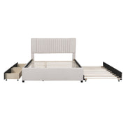 Upholstered Platform Bed With Drawers, Classic Headboard Design - R&R Furniture Gallery (Fountain Valley, CA)