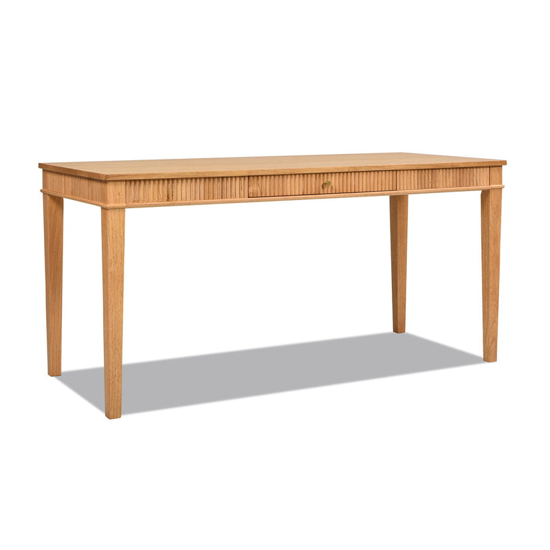 Dumont - Modern Farmhouse 1 Drawer Fluted Home Office Writing Desk - Natural Blonde - R&R Furniture Gallery (Fountain Valley, CA)