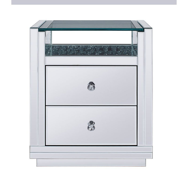 Nysa - 20" X 14" Accent Table - Mirrored & Faux Crystals - R&R Furniture Gallery (Fountain Valley, CA)
