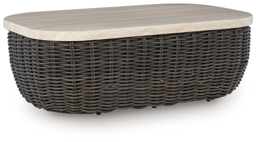 Kimora - Rectangular Cocktail Table - Beige / Dark Brown - R&R Furniture Gallery (Fountain Valley, CA)