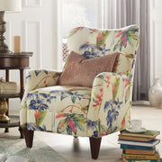 Paradise - Upholstered Arm Chair Floral Printed On Cotton - Off-White - R&R Furniture Gallery (Fountain Valley, CA)