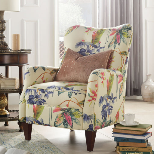 Paradise - Upholstered Arm Chair Floral Printed On Cotton - Off-White - R&R Furniture Gallery (Fountain Valley, CA)