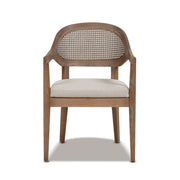 Americana - Mid-Century Modern Cane Back Dining Chair Textured Weave - Taupe Beige - R&R Furniture Gallery (Fountain Valley, CA)