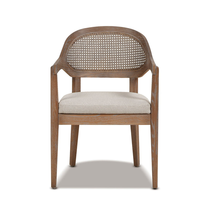 Americana - Mid-Century Modern Cane Back Dining Chair Textured Weave - Taupe Beige - R&R Furniture Gallery (Fountain Valley, CA)