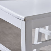Pair of Noble House Plethora dining chairs with X-shaped backs, set of two, featuring modern wooden design and comfortable seating.