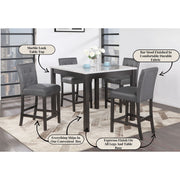 Leon - Bar Table And 4 Bar Stools - Espresso / White - R&R Furniture Gallery (Fountain Valley, CA)