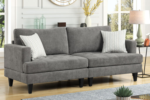 Callaway - Sofa With Throw Pillows - Gray - R&R Furniture Gallery (Fountain Valley, CA)