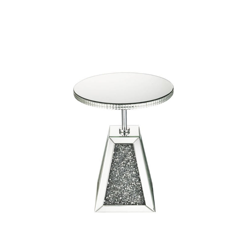 Noralie - 20" Accent Table - Mirrored & Faux Diamonds - R&R Furniture Gallery (Fountain Valley, CA)