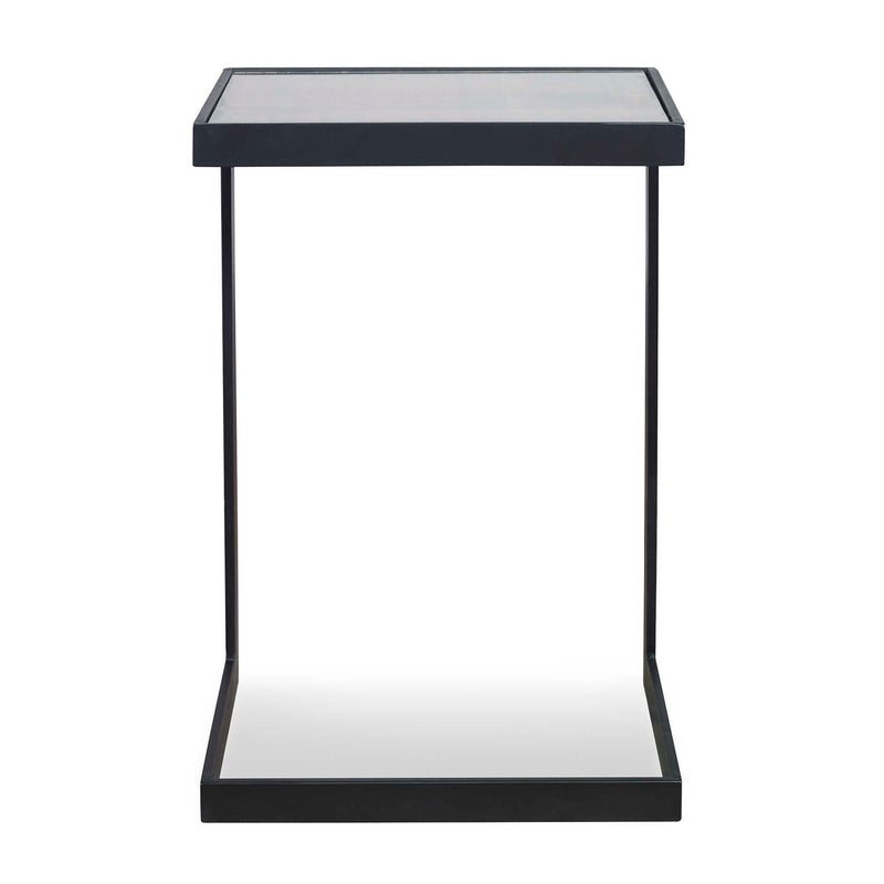 Windell - Cantilever Accent Table - Black & Pearl Silver