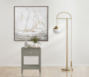 Dylan - Wooden End Side Table Nightstand With Glass Top And Drawer - R&R Furniture Gallery (Fountain Valley, CA)