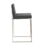 Lumi Source Fuji contemporary high back counter stool with sleek design and wooden legs, ideal for modern bar or kitchen counters.