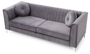 Delray Micro Suede Sofa by Glory Furniture, stationary sofa with plush micro suede upholstery and modern design.