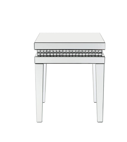 Lotus - 20" End Table - Mirrored & Faux Ice Cube Crystals - R&R Furniture Gallery (Fountain Valley, CA)