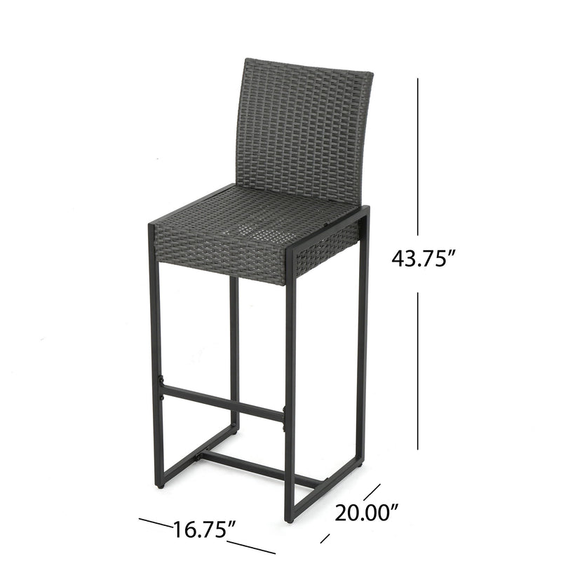 Outdoor Barstool With Hand Crafted Details (Set of 2) - R&R Furniture Gallery (Fountain Valley, CA)