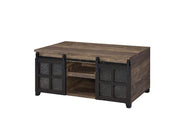 Nineel - Coffee Table - Obscure Glass, Rustic Oak & Black - R&R Furniture Gallery (Fountain Valley, CA)