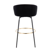Set of two Lumi Source Claire contemporary glam barstools with footrests, featuring modern design and sleek finishes.