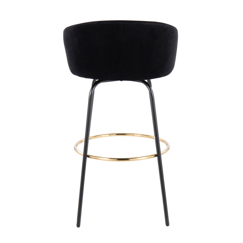 Set of two Lumi Source Claire contemporary glam barstools with footrests, featuring modern design and sleek finishes.