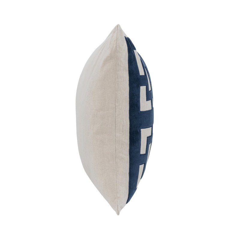 Navy blue 22x22 inch Corbin accent pillow by Classic Home, featuring plush fabric and stylish design for sofa or bed decor.