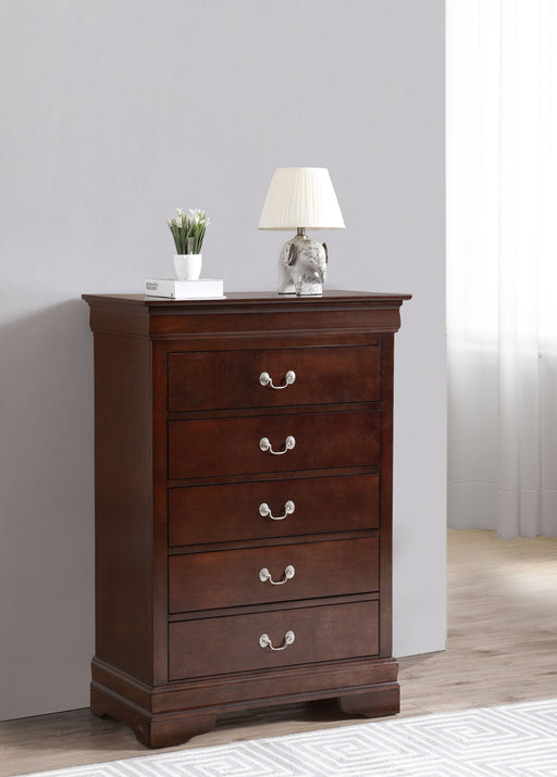 Louis Phillipe traditional style storage chest by Glory Furniture, elegant accent chest with detailed wood finish and classic design.
