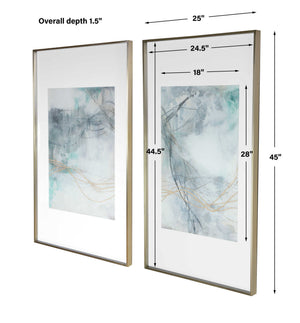 Undulating Oro - Abstract Prints (Set of 2) - Blue