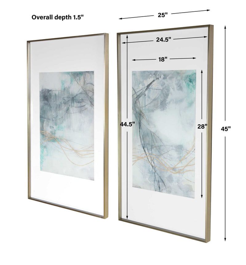 Undulating Oro - Abstract Prints (Set of 2) - Blue
