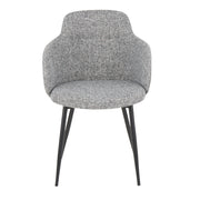 Lumi Source Boyne industrial side chair with a metal frame and wooden seat, modern design, perfect for office or dining space.