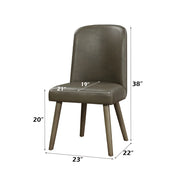 Waylon - Side Chair (Set of 2) - Gray Synthetic Leather & Gray Oak - R&R Furniture Gallery (Fountain Valley, CA)