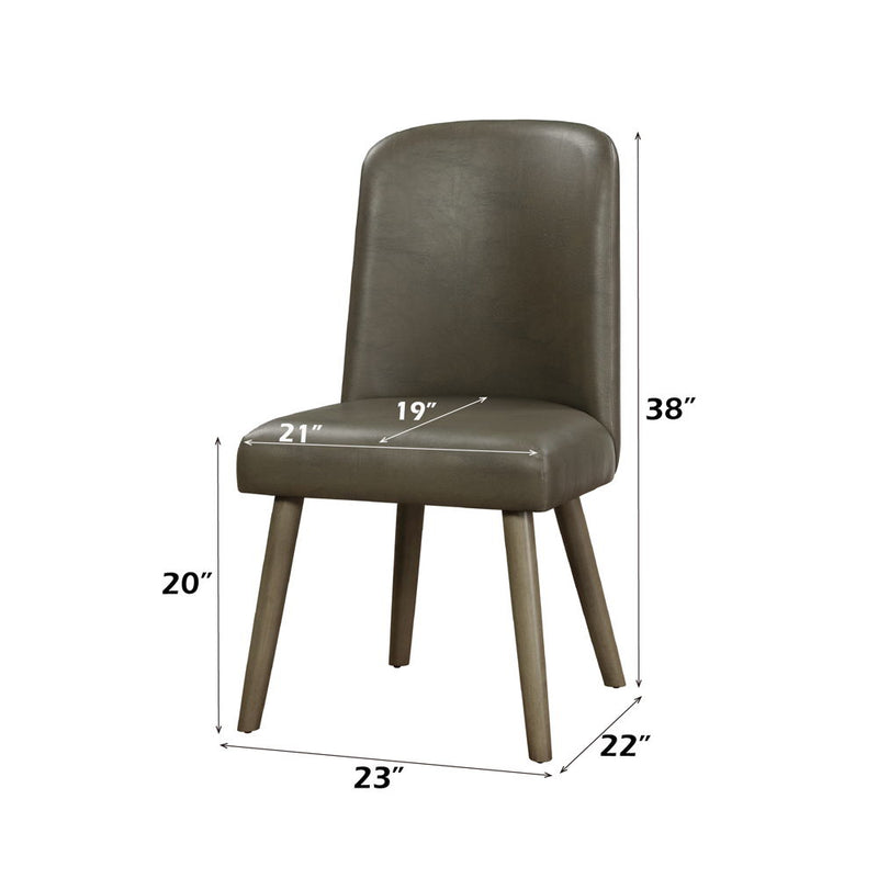 Waylon - Side Chair (Set of 2) - Gray Synthetic Leather & Gray Oak - R&R Furniture Gallery (Fountain Valley, CA)
