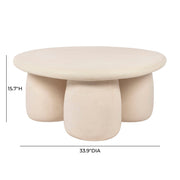 Rahul - Round Coffee Table - Cream - R&R Furniture Gallery (Fountain Valley, CA)