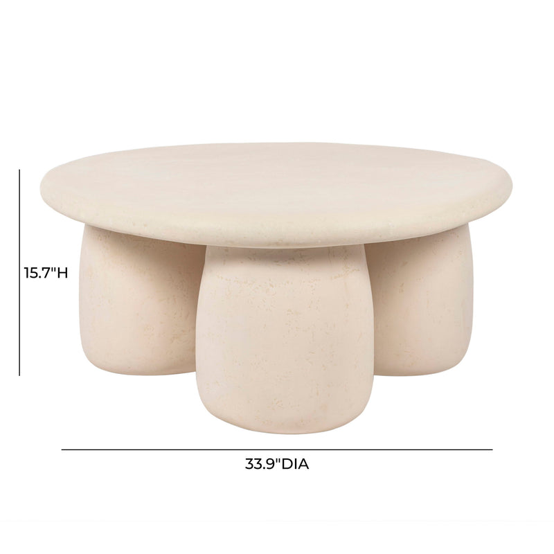 Rahul - Round Coffee Table - Cream - R&R Furniture Gallery (Fountain Valley, CA)