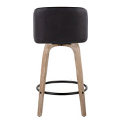 Toriano - Contemporary Fixed-Height Counter Stool & Swivel With Round Footrest (Set of 2) - R&R Furniture Gallery (Fountain Valley, CA)