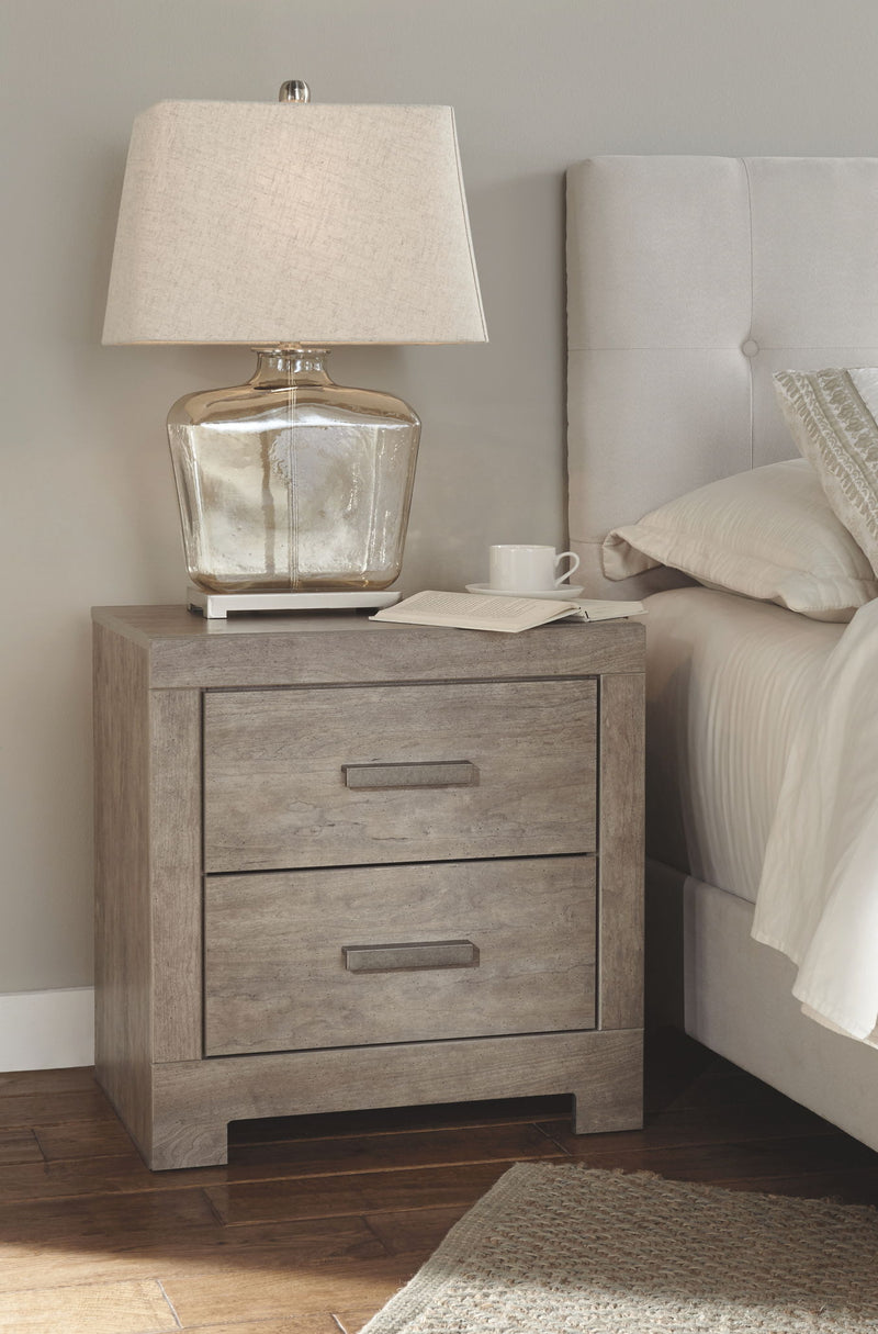 Culverbach - Two Drawer Night Stand - Gray - R&R Furniture Gallery (Fountain Valley, CA)