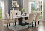 Kian I - 7 Pc. Dining Table Set (Beige Chairs)