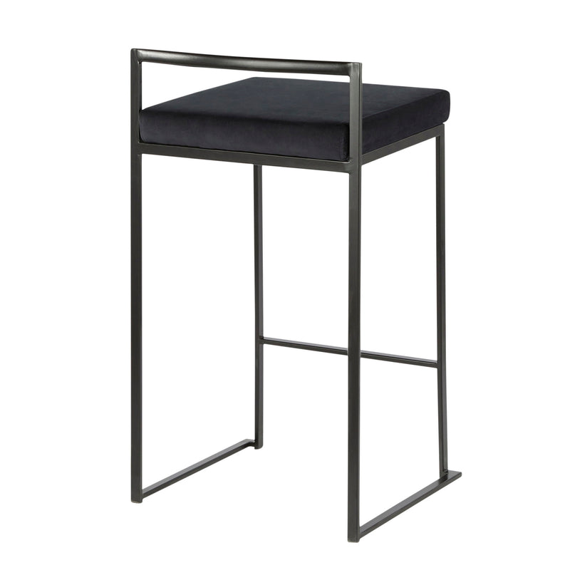 Lumi Source Fuji contemporary style stackable counter stool with sleek design and wooden legs, ideal for modern kitchen or bar area.
