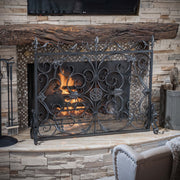 Darcie - Wrought Fireplace Screen, Ornate Design - R&R Furniture Gallery (Fountain Valley, CA)