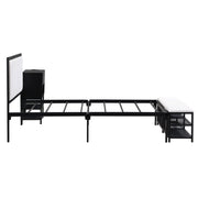 Platform Bed With 2 Tier Storage Shelves, Storage Cabinet - R&R Furniture Gallery (Fountain Valley, CA)